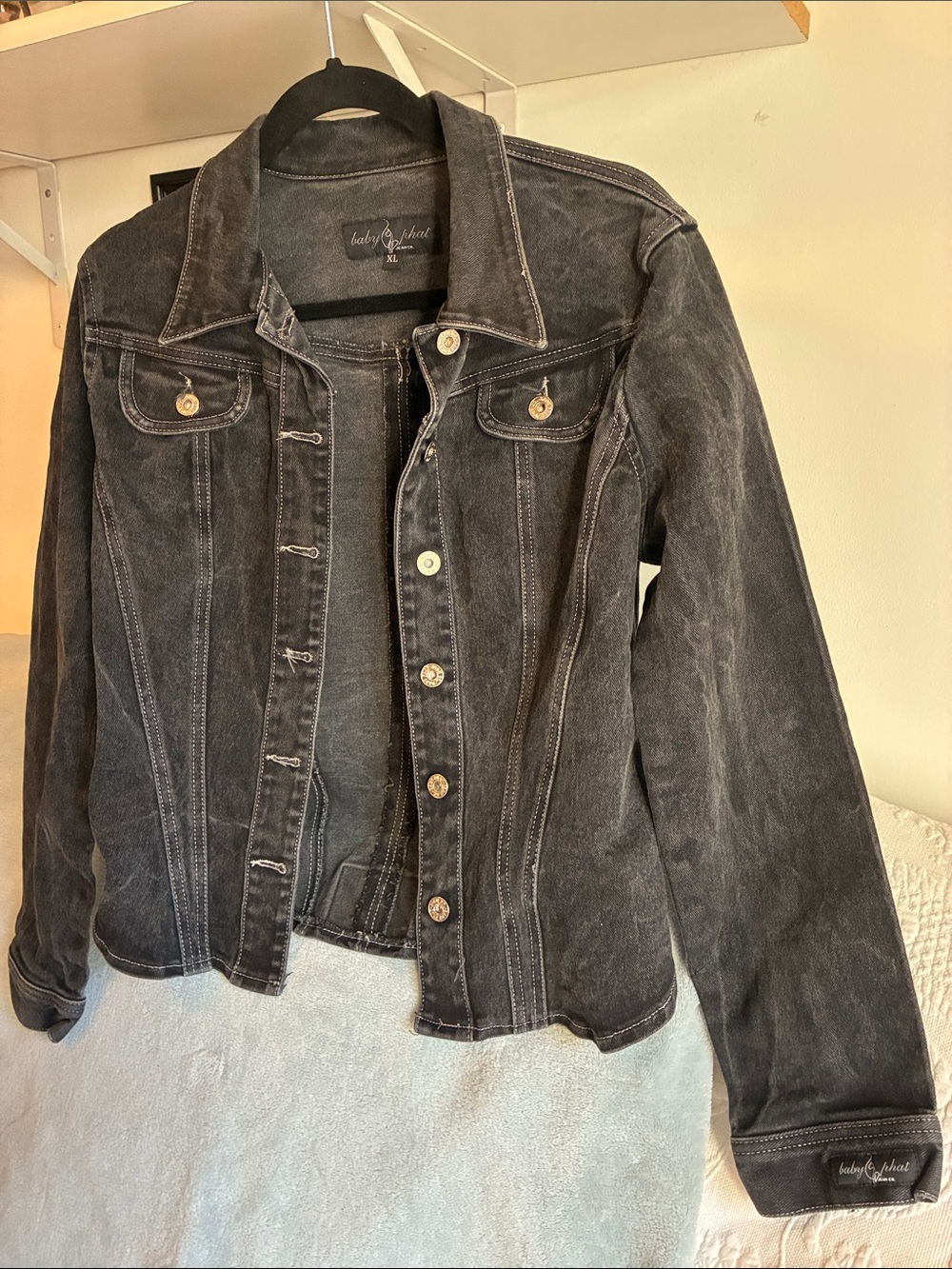 Baby Phat Washed Black Denim Jacket-Vintage Made In USA